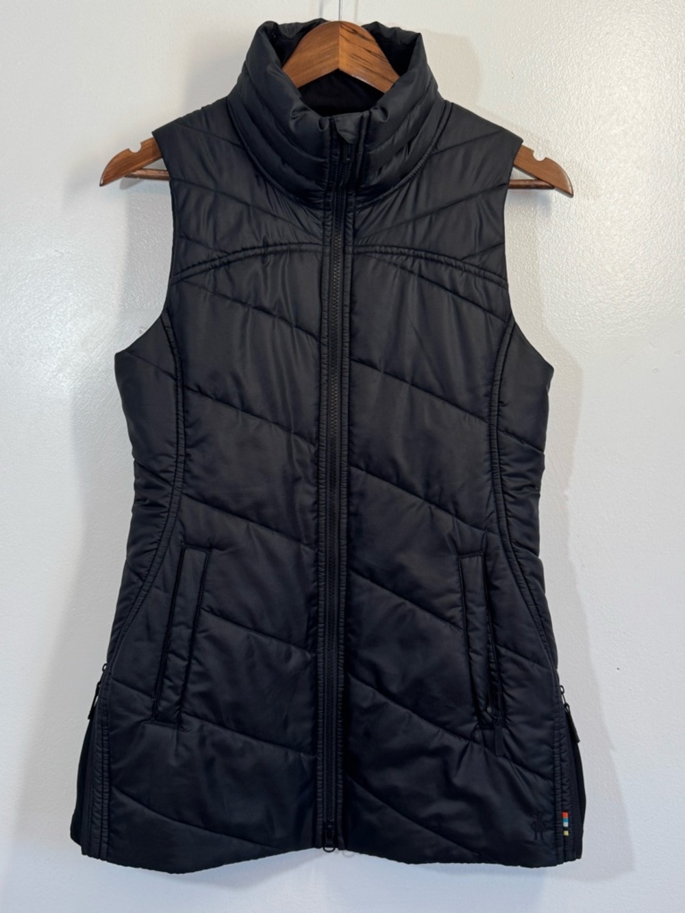 SmartWool Vest Woman’s Small Smartloft 150 Vest Full Zip Wool Lining - Black